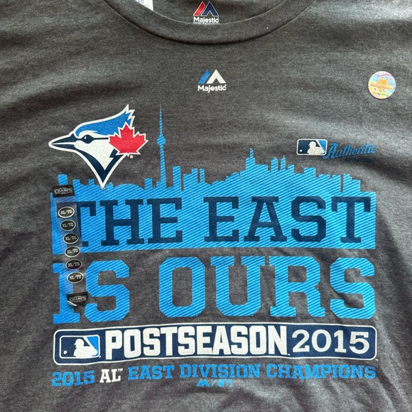 NWT BLUE JAYS 2015 East Division Champion T-Shirt - Picture 3 of 7